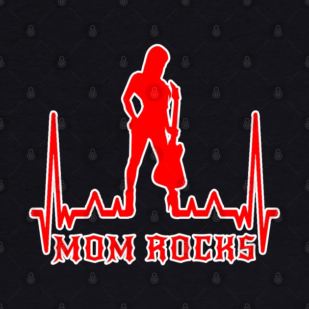 Mom Rocks Heartbeat red by DePit DeSign